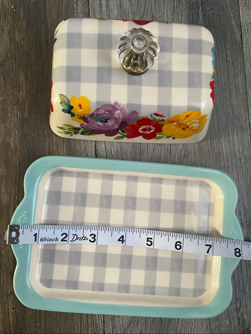 The Pioneer Women Sweet Romance Double Butter Dish Ceramic.